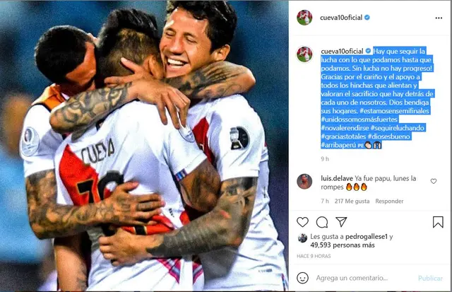 Christian Cueva se pronuncia tras penal fallado: Sin lucha no hay progreso   