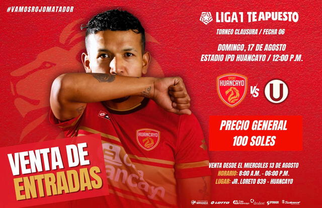 entradas Huancayo vs Universitario