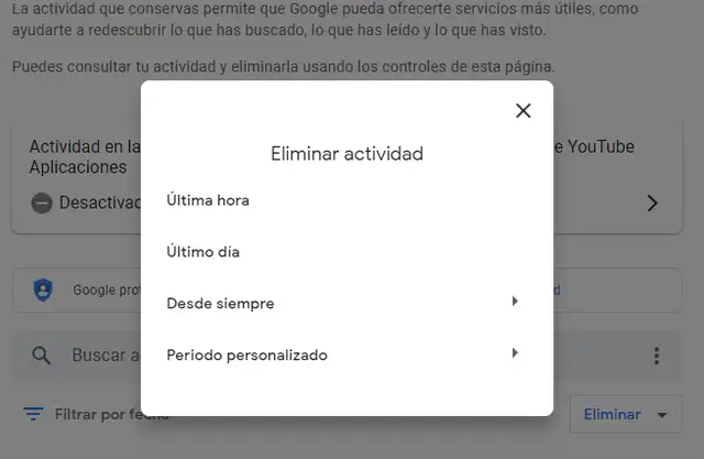 Google: Conoce como limpiar tu historial de actividad en simples pasos