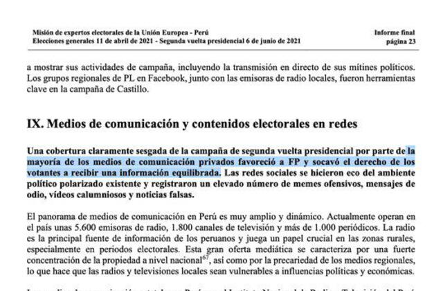 Unión Europea sobre Keiko Fujimori