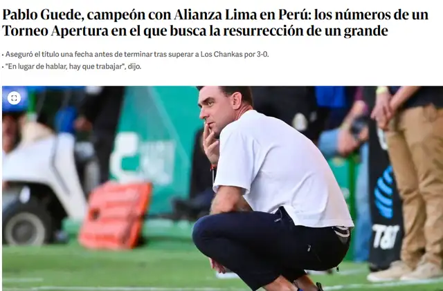 Clarín dedicó una nota completa sobre Pablo Guede y Alianza Lima