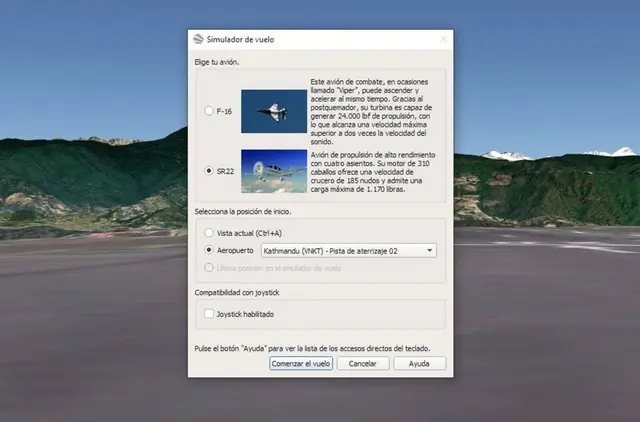 Simulador de vuelo de Google