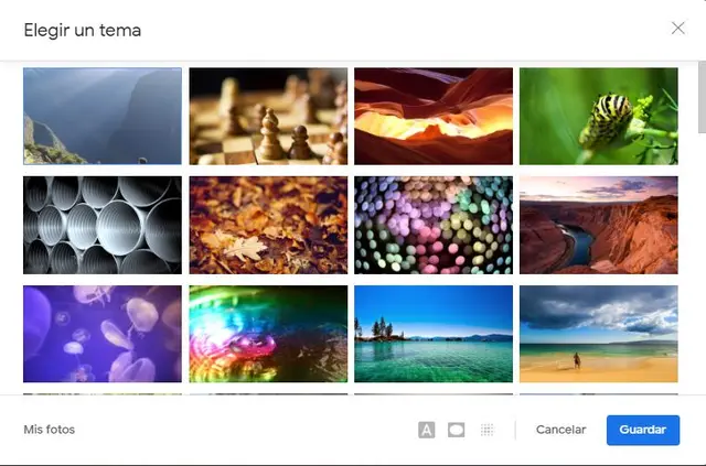 Temas en Gmail para cambiar fondo