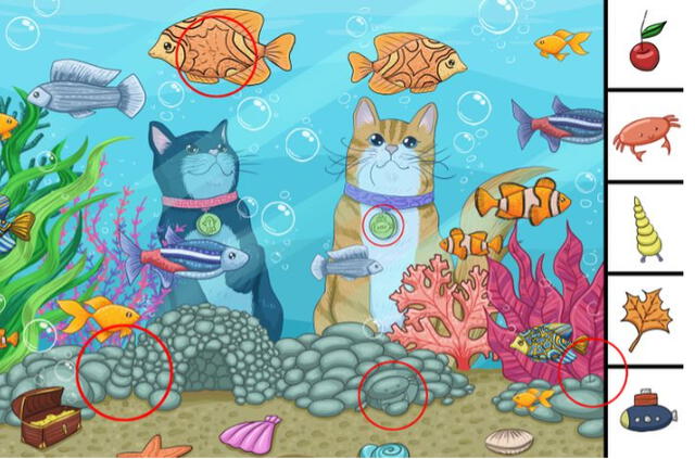 Solución, acertijo visual encuentra los 5 objetos ocultos, mar
