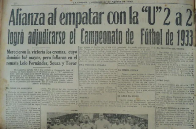 Alianza Lima y la vez que fue tricampeón ante Universitario.   