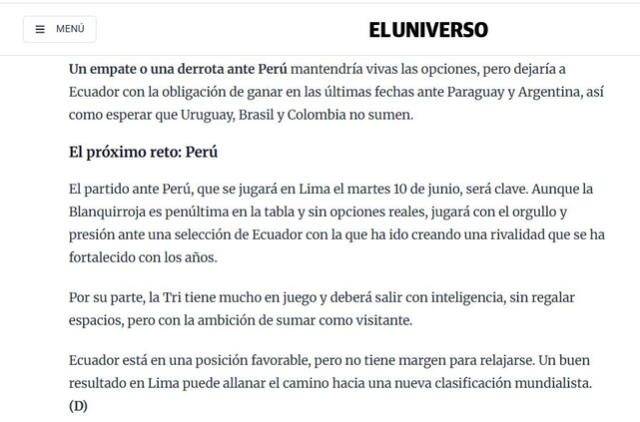 Perú vs Ecuador Perú vs Ecuador