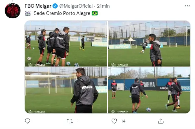 Melgar afina detalles pensando en el partido contra Inter de Porto Alegre.   