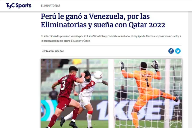 Portada "TyC Sports" de Argentina.   