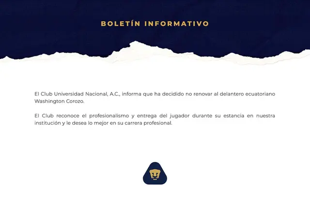 <strong>Comunicado Pumas</strong>   
