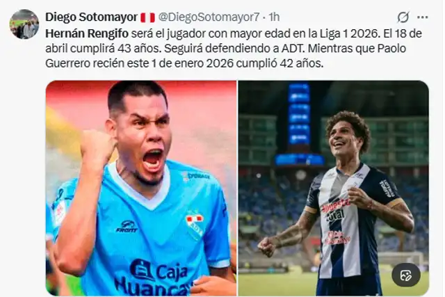 Hernán Rengifo renovó con ADT por todo el 2026 Hernán Rengifo renovó con ADT por todo el 2026