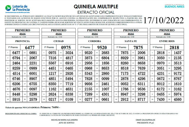 Quiniela La PRIMERA Quiniela La PRIMERA