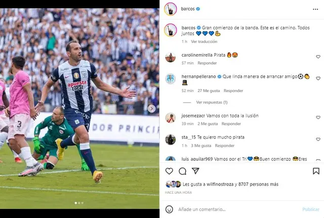 Hernán Barcos dejó mensaje a la afición de Alianza Lima.