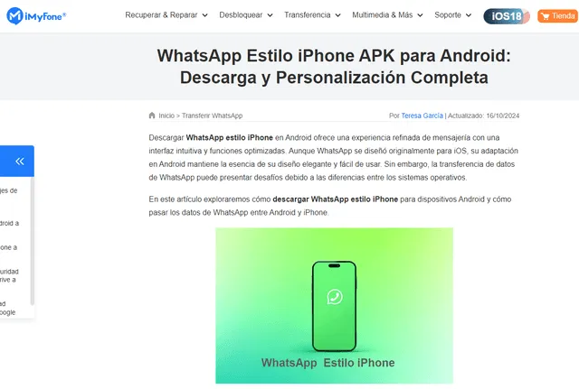 WhatsApp estilo iPhone 2024