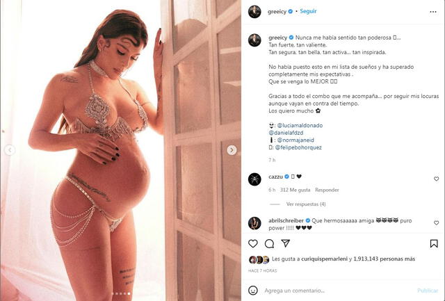 Greeicy sube nuevas fotos de su embararazo