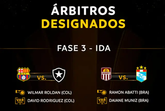 árbitro Sporting Cristal vs Carabobo FC