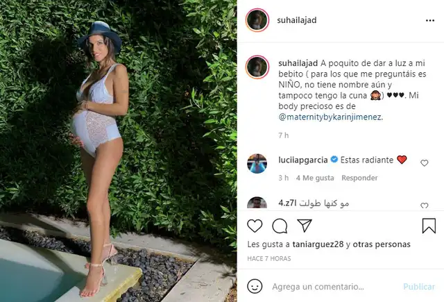  Suhaila Jad anunció que su bebé sería varón, por lo que fue felicitada por seguidores en Instagram.   