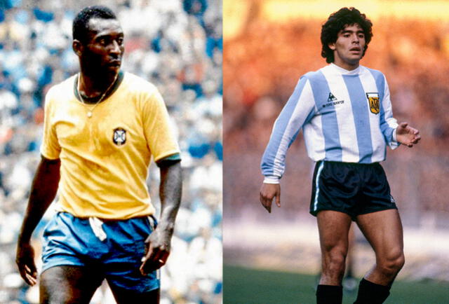 'Pelé' y Diego Armando Maradona usand short cortos 'Pelé' y Diego Armando Maradona usand short cortos