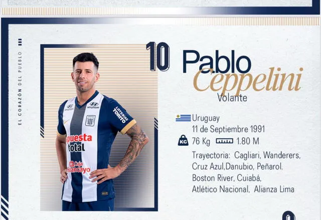  Pablo Ceppelini será el '10' en Alianza Lima.   