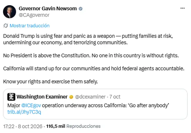 Gavin Newsom, ICE en California Gavin Newsom, ICE en California