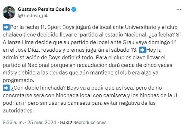 Universitario vs Sport Boys
