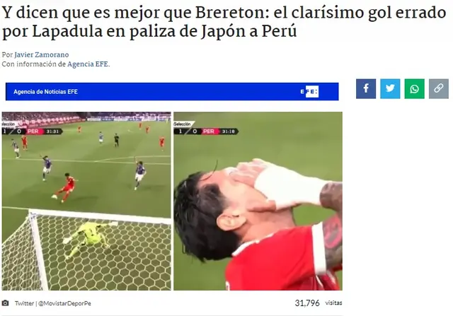 Medio chileno sobre Gianluca Lapadula.