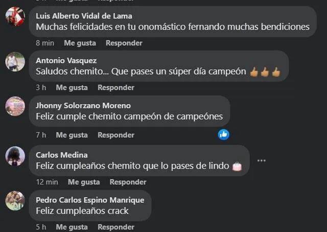 Saludos a 'Chemito' por su cumpleaños - FOTO: Facebook   