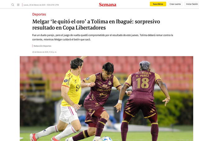 Melgar vs Tolima