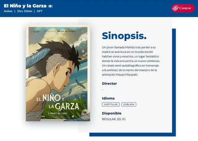 El niño y la garza cineplanet