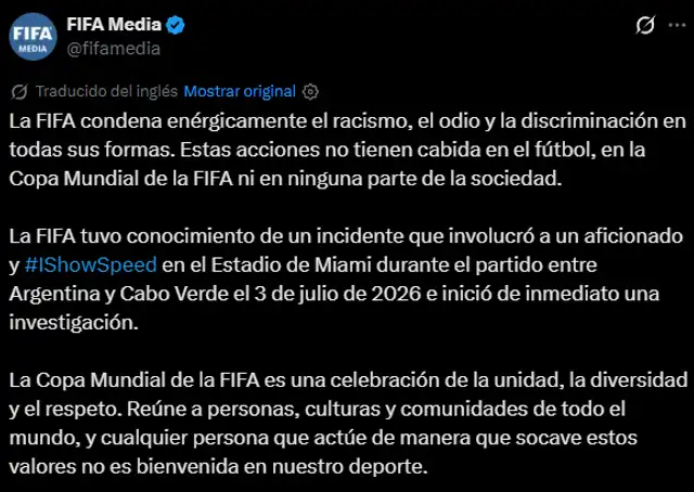 Comunicado de la FIFA Comunicado de la FIFA
