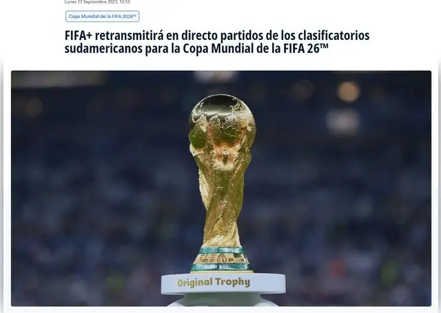 FIFA+ transmitirá las Eliminatorias CONMEBOL FIFA+ transmitirá las Eliminatorias CONMEBOL