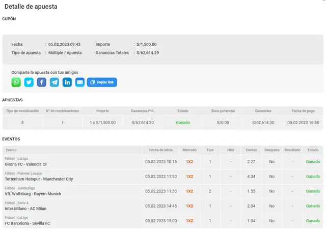 Apuesta de hincha peruano.