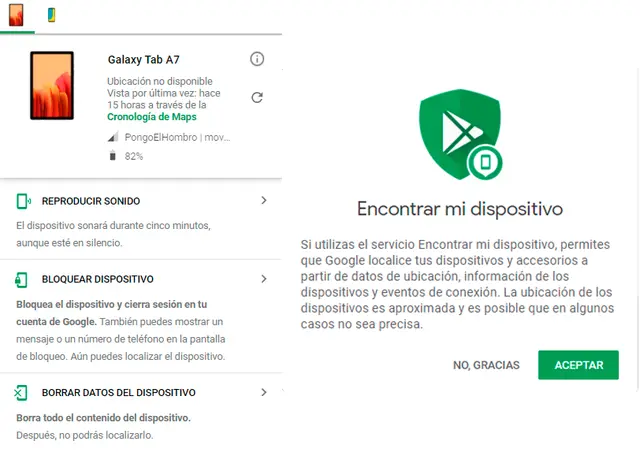 ¿Cómo encontrar mi dispositivo Android? Captura: Google/Libero   