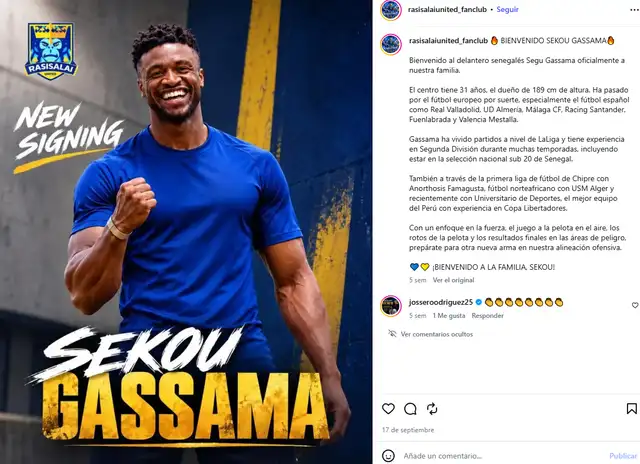 El club de fans del Rasisalai United, le dio la bienvenida a Gassama