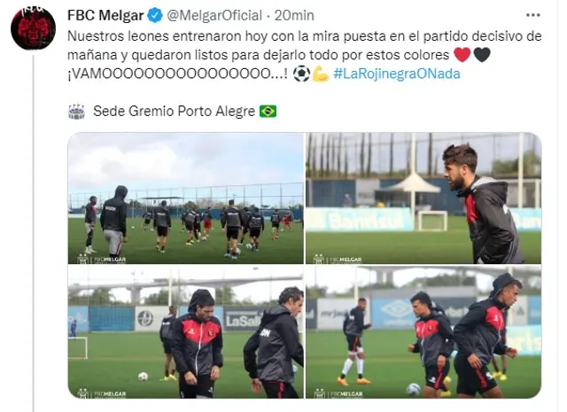 Melgar entrenó en Brasil.   