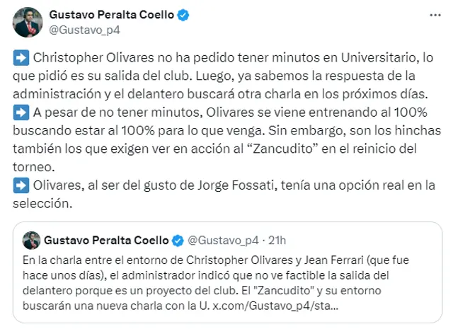 Christopher Olivares, Universitario