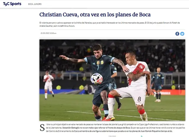 Christian Cueva en el radar de Boca Juniors.