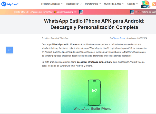 WhatsApp Plus estilo iPhone