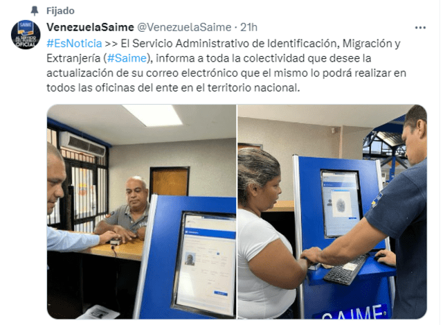 como cambiar el correo del saime