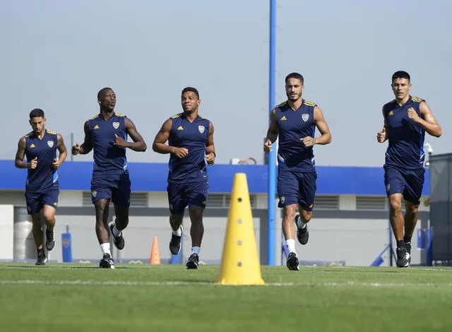 Boca Juniors en los entrenamientos en su previo