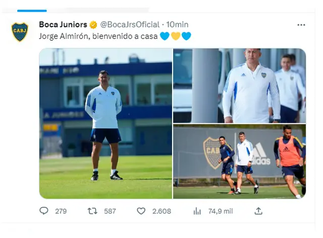 Jorge Almirón ya dirige a Boca Juniors