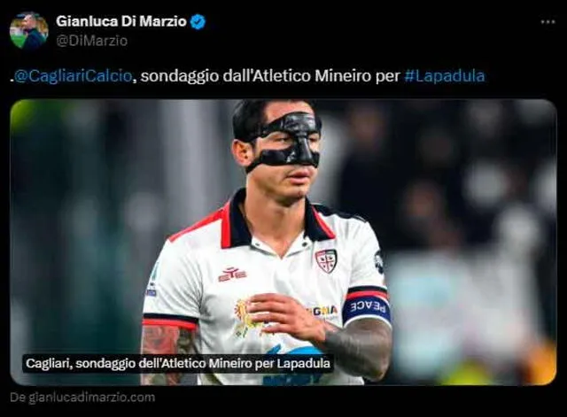 Lapadula dejaría Cagliari, según prensa italiana. / Foto: X.   