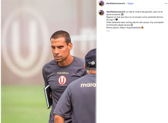 Tomasevich vuelve a Universitario. Foto: Instagram Tomasevich vuelve a Universitario. Foto: Instagram