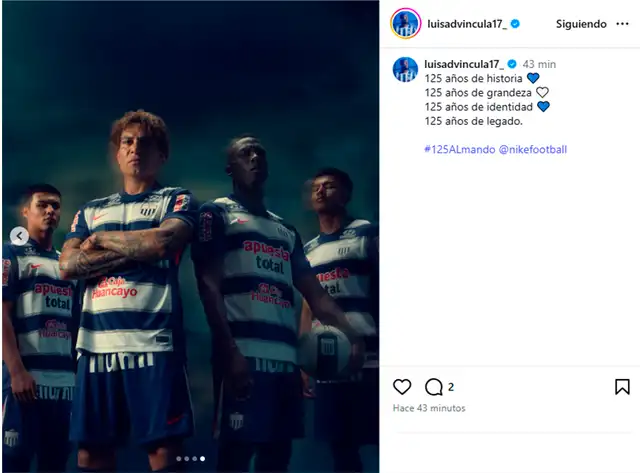 Publicación de Luis Advíncula. Foto: Instagram   