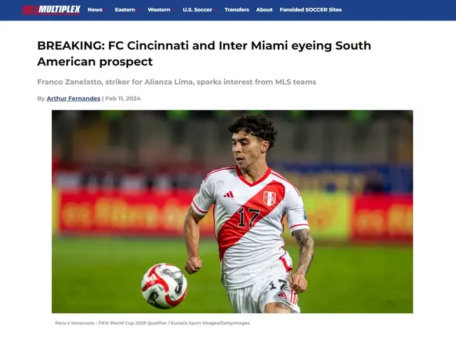 Franco Zanelatto Alianza Lima MLS Inter Miami FC Cincinnati