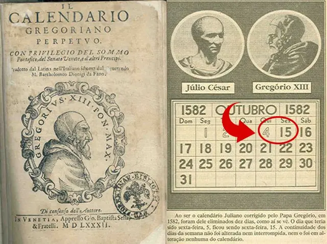 Calendario del año 1582.