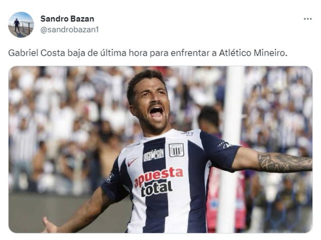 Alianza Lima Gabriel Costa Atletico Mineiro