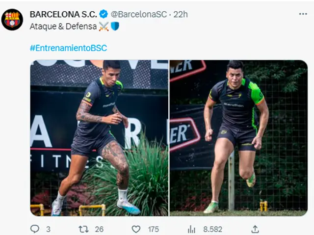 Entrenamiento máximo de Barcelona SC