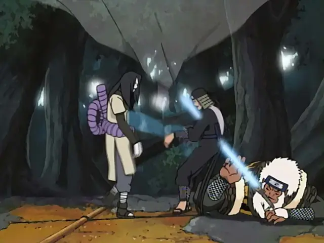 La muerte de Sarutobi a manos de Orochimaru.   