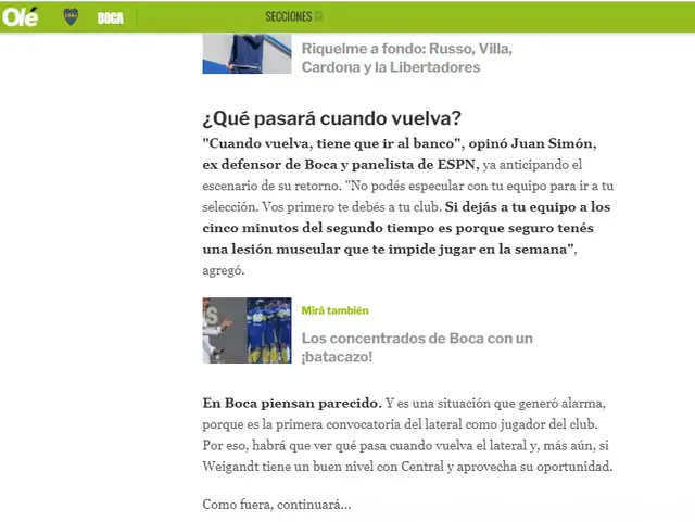 (Foto: Web Diario Olé) (Foto: Web Diario Olé)