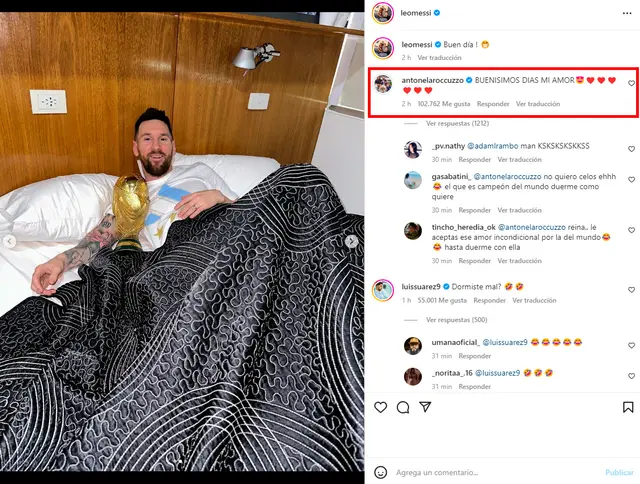 Antonela Roccuzzo  Lionel Messi Copa del Mundo 2022